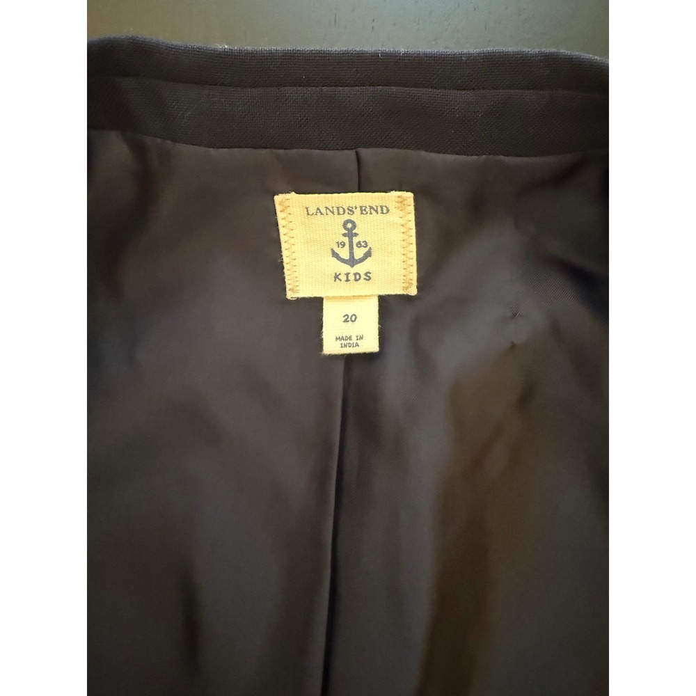 Lands' End Boys Hopsack Blazer Size 20 Navy/Gold Two-Button Sport Coat Jacket - Picture 6 of 14